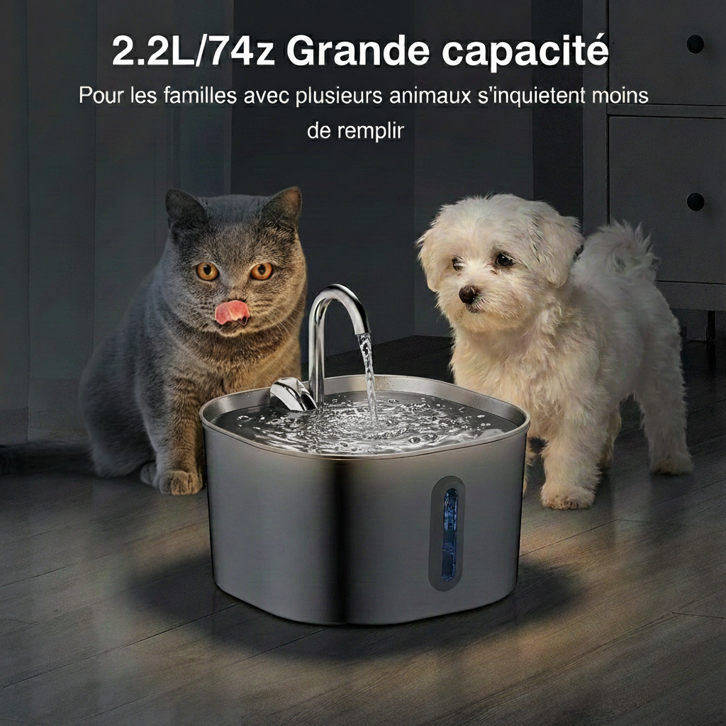 FeliFresh™ - Fontaine à Eau Inoxydable pour Chat
