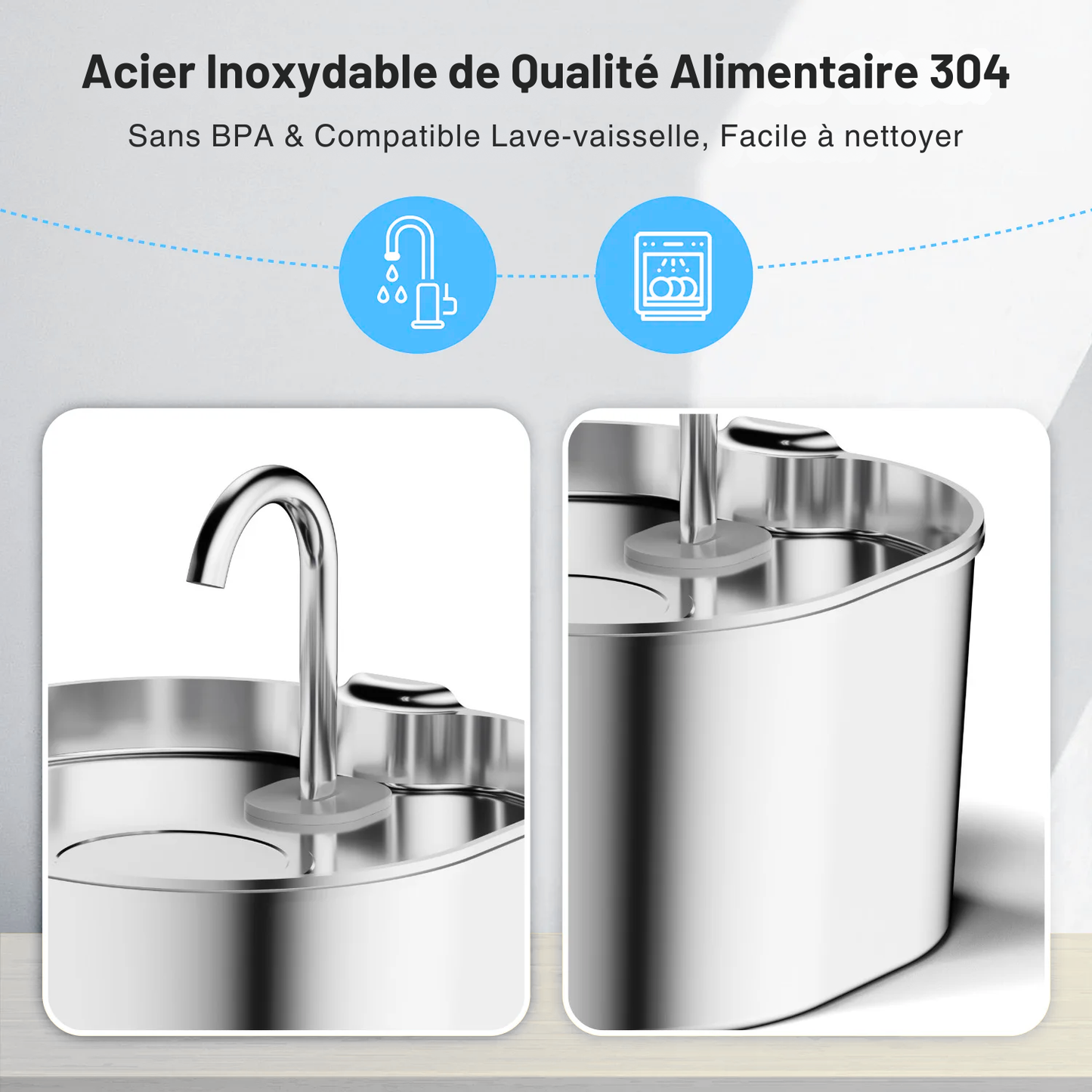 FeliFresh™ - Fontaine à Eau Inoxydable pour Chat