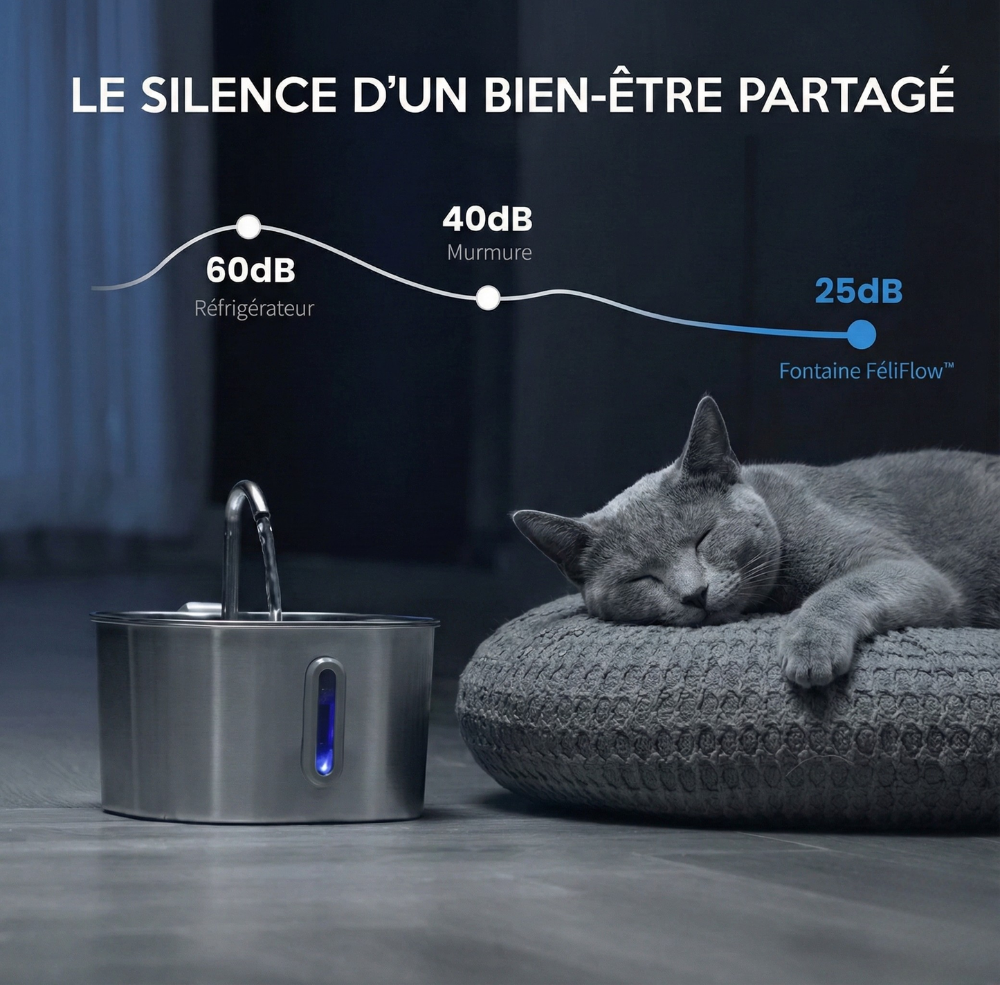 FeliFresh™ - Fontaine à Eau Inoxydable pour Chat