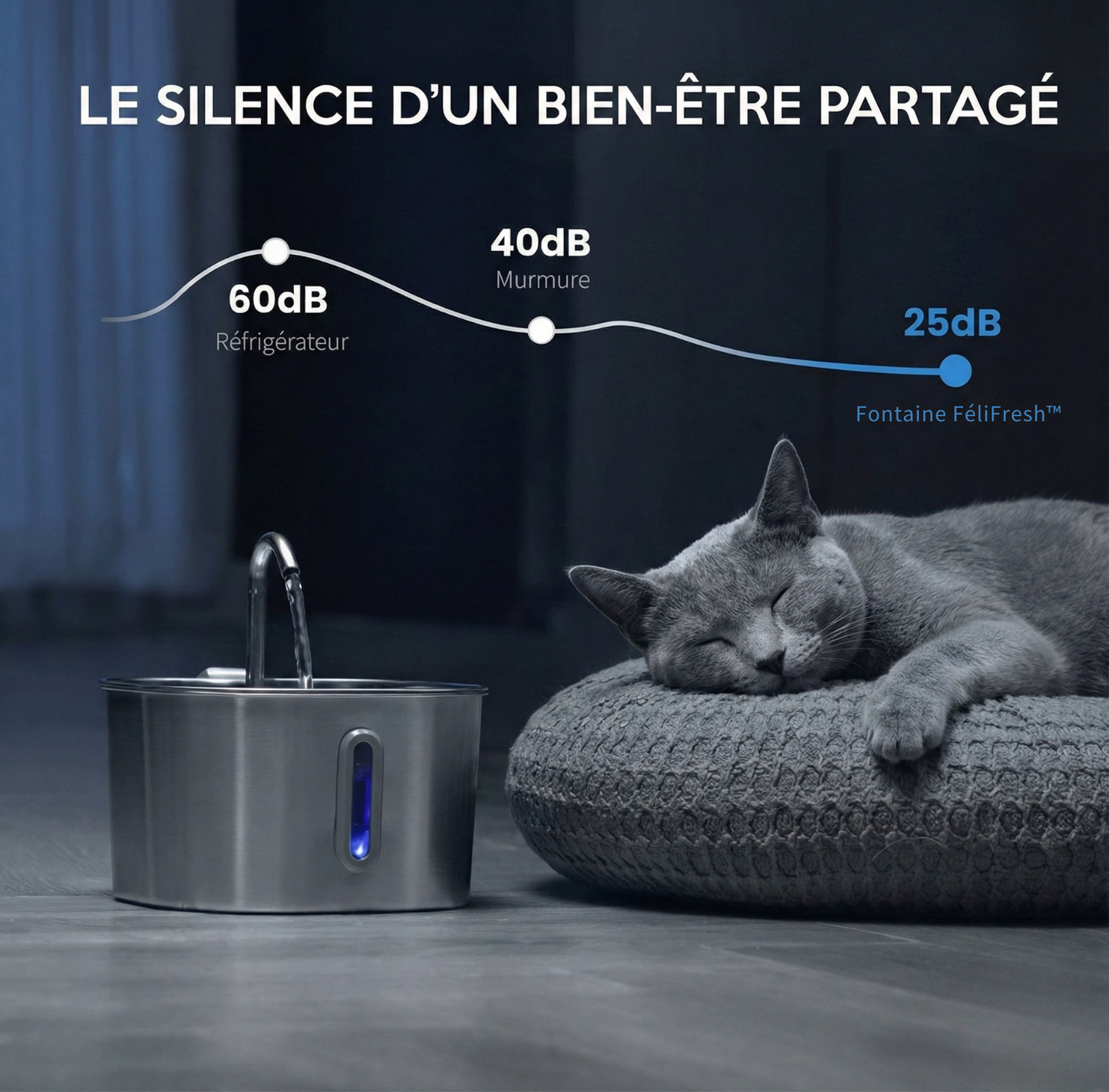 FeliFresh™ - Fontaine à Eau Inoxydable pour Chat