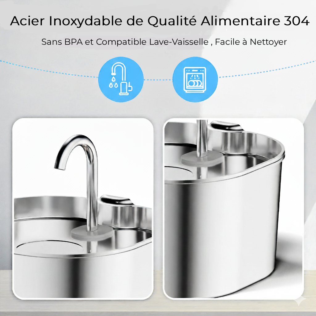 FeliFresh™ - Fontaine à Eau Inoxydable pour Chat